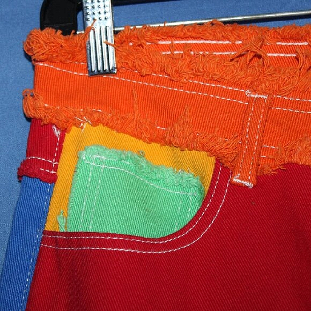 Multicolor Patchwork Straight Leg Pants - Women's… - image 5